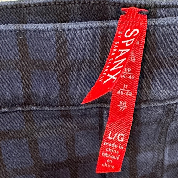 SPANX Dark Blue Windowpane Leggings - Picture 3 of 7